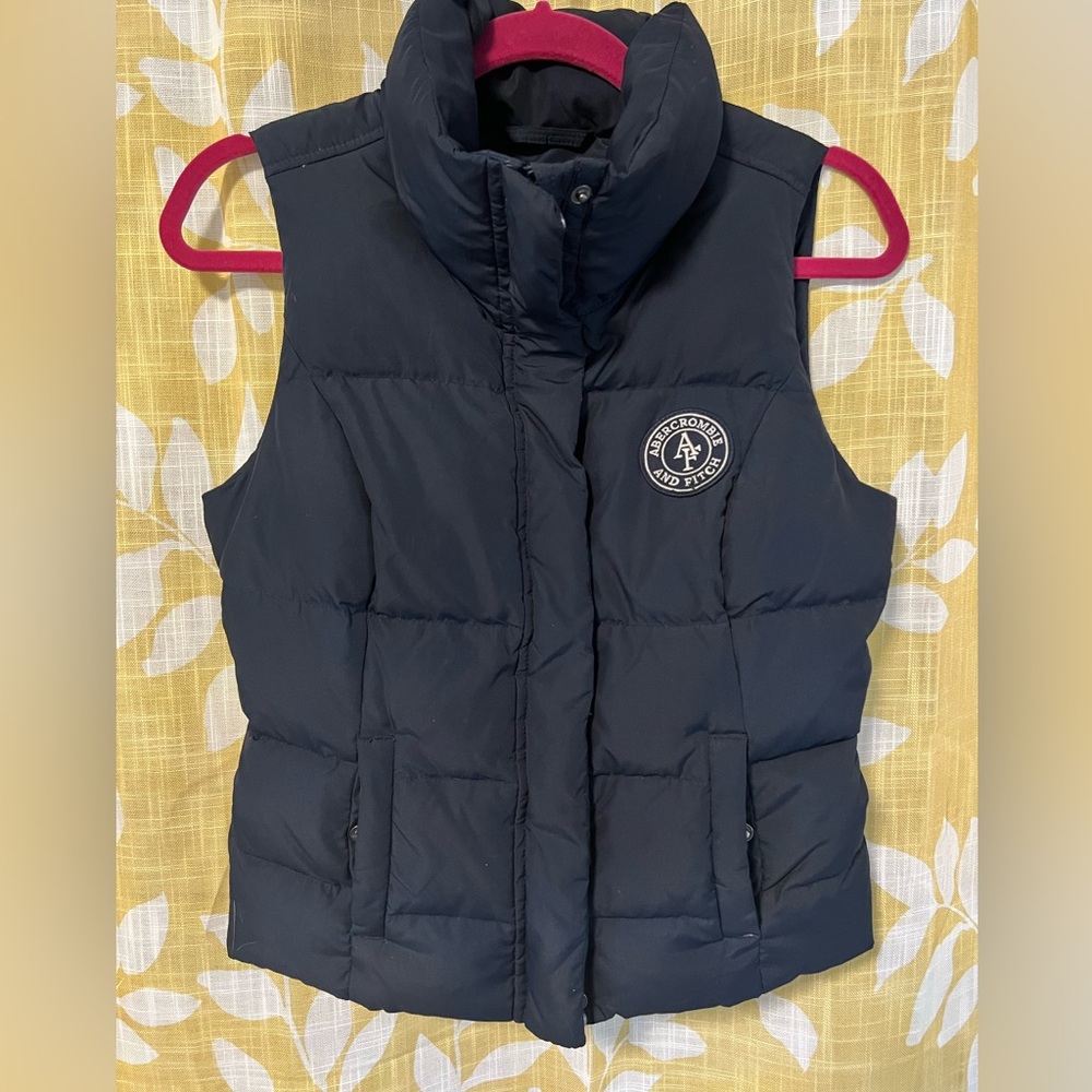 Abercrombie and Fitch Navy Blue Puffer Vest